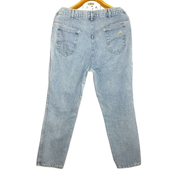 Vintage Denim Plus Size Chic High Rise Straight Taper Pleated "Mom" Jeans Sz: 34 - Picture 2 of 6